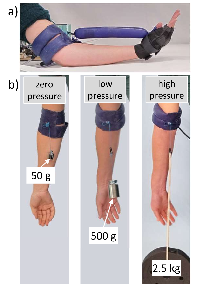 Stretchable Pneumatic Sleeve for Adaptable, Low-Displacement Anchoring in Exosuits