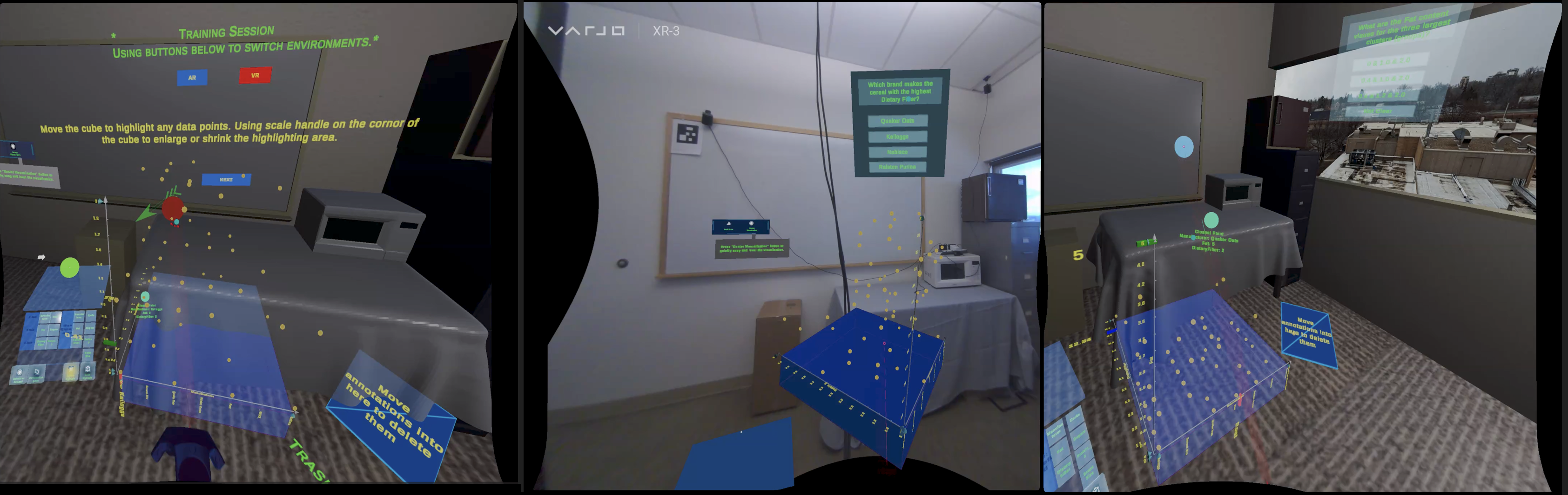 I Did Not Notice: A Comparison of Immersive Analytics with Augmented and Virtual Reality