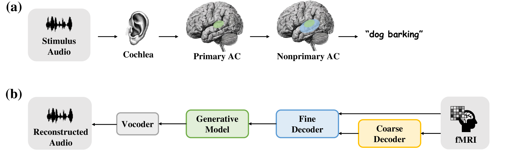 Reverse the auditory processing pathway: Coarse-to-fine audio reconstruction from fMRI