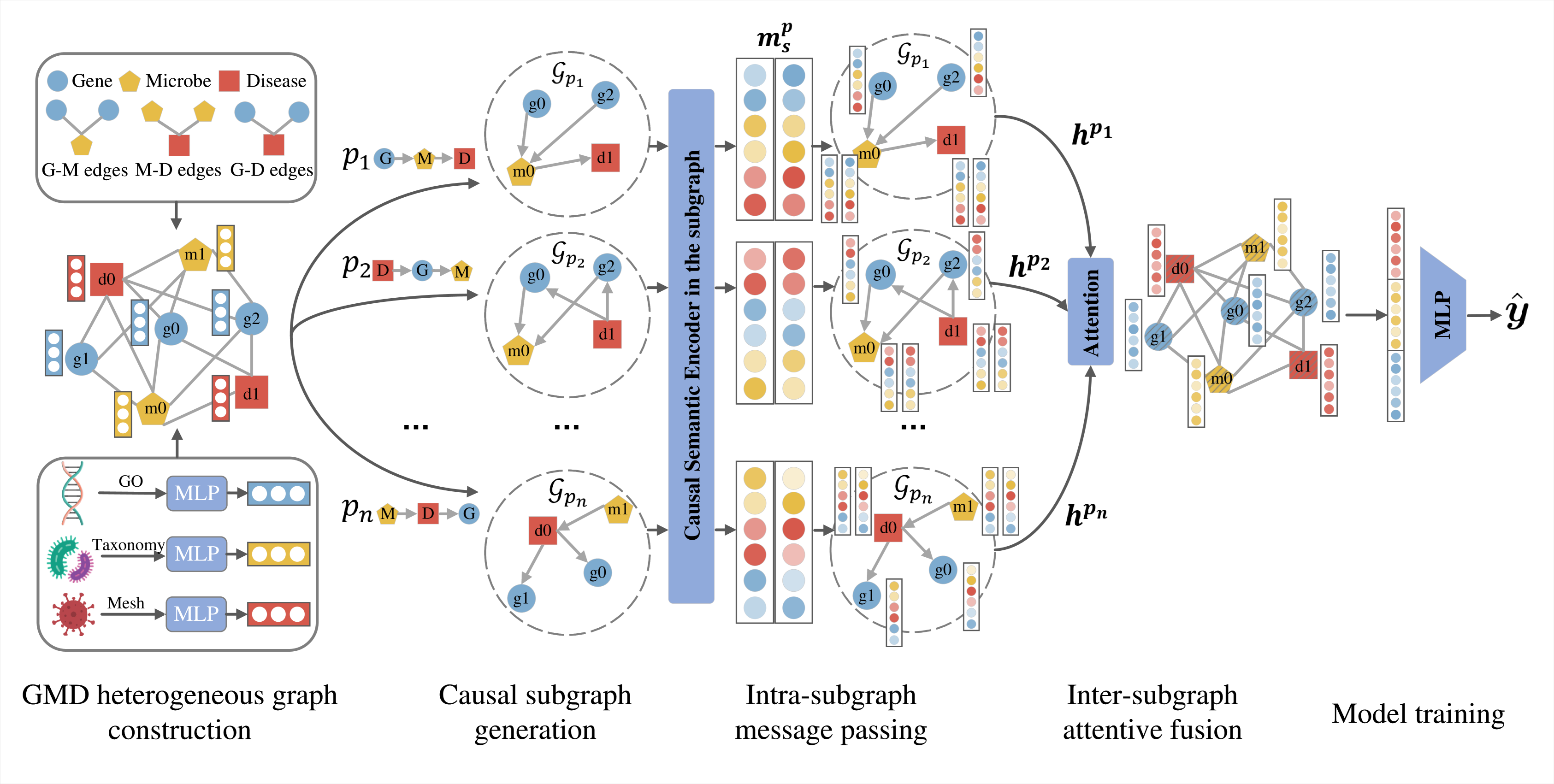 Heterogeneous Causal Metapath Graph Neural Network for Gene-Microbe-Disease Association Prediction