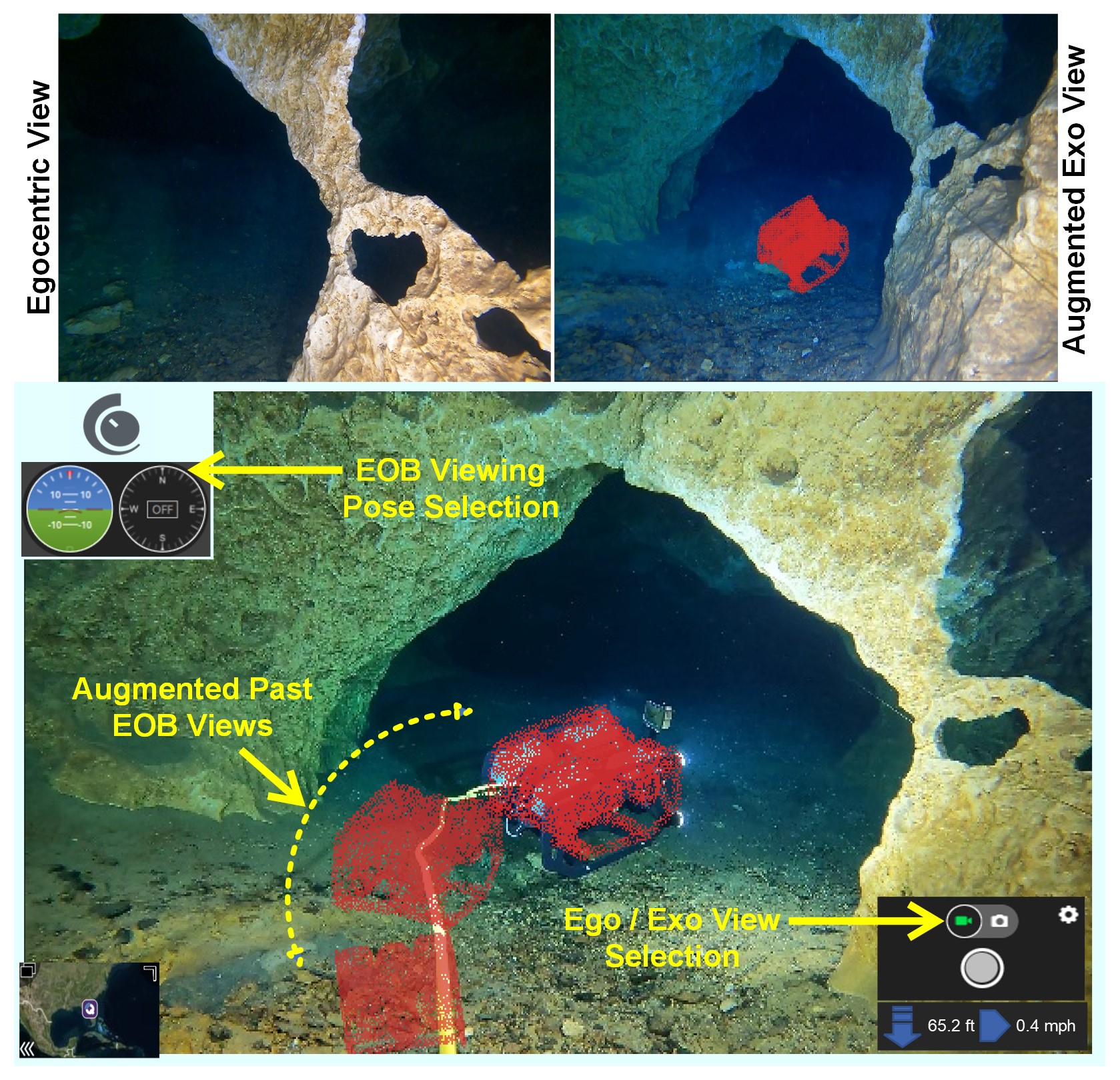 Ego-to-Exo: Interfacing Third Person Visuals from Egocentric Views in Real-time for Improved ROV Teleoperation