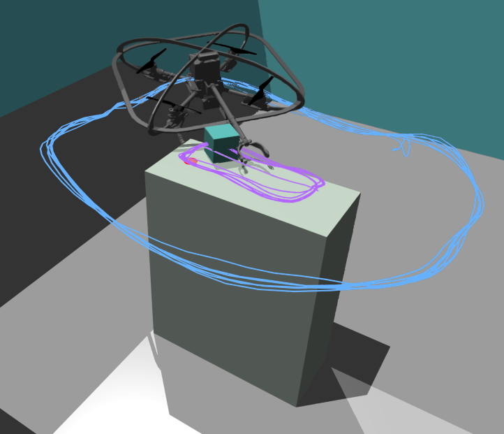 Non-Prehensile Aerial Manipulation using Model-Based Deep Reinforcement Learning