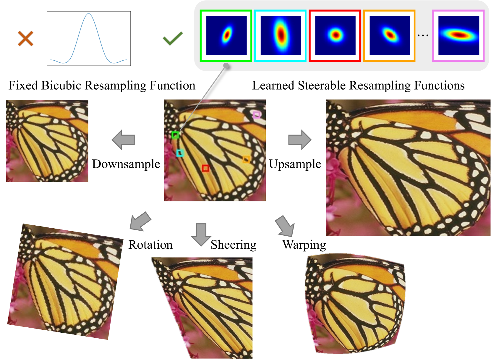 LeRF: Learning Resampling Function for Adaptive and Efficient Image Interpolation