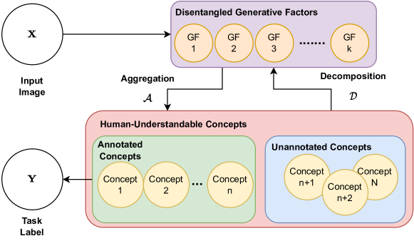 CoLiDR: Concept Learning using Aggregated Disentangled Representations