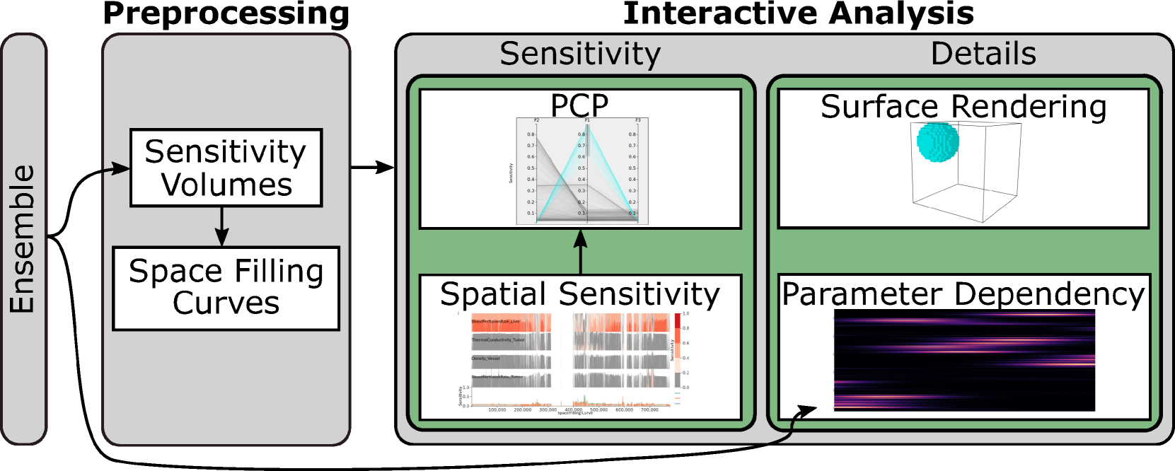 Interactive Visual Analysis of Spatial Sensitivities