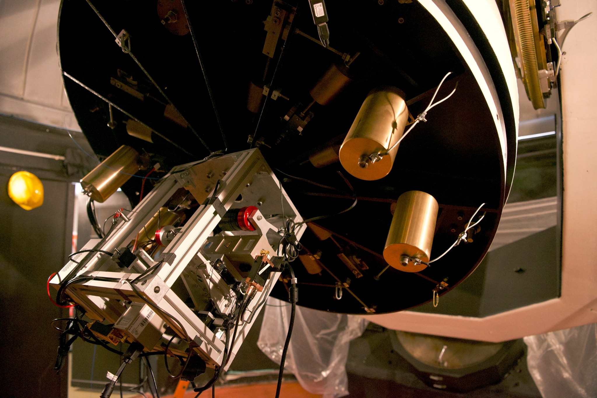 Picture of the setup attached to the telescope output.