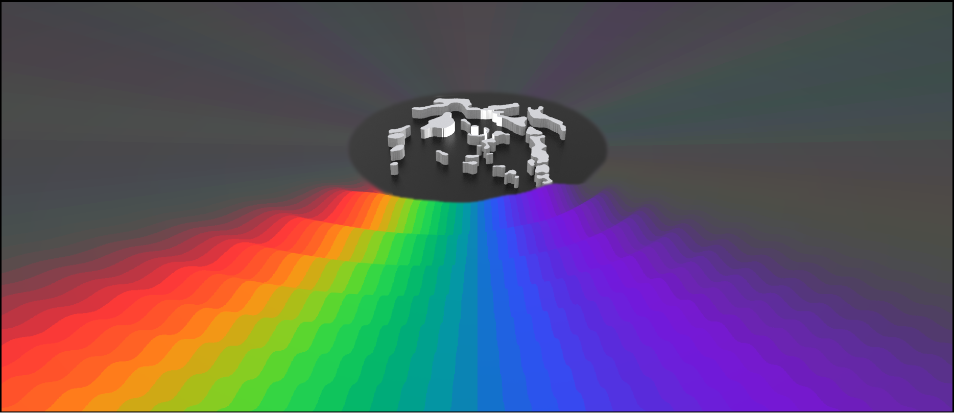 Morphogenesis of sound creates acoustic rainbows