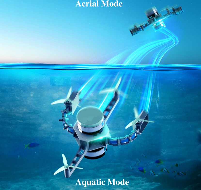 A Novel Aerial-Aquatic Locomotion Robot with Variable Stiffness Propulsion Module