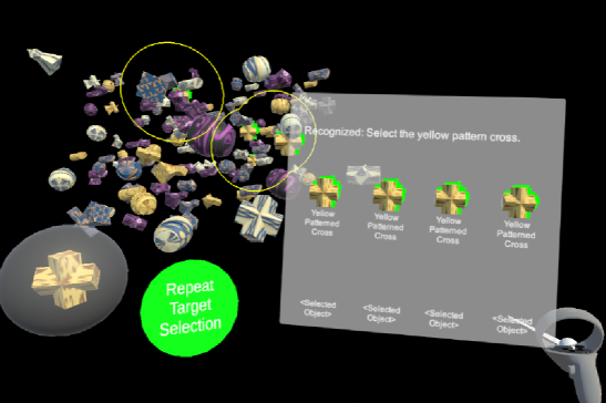High perplexity condition of AssistVR in the object selection user study.