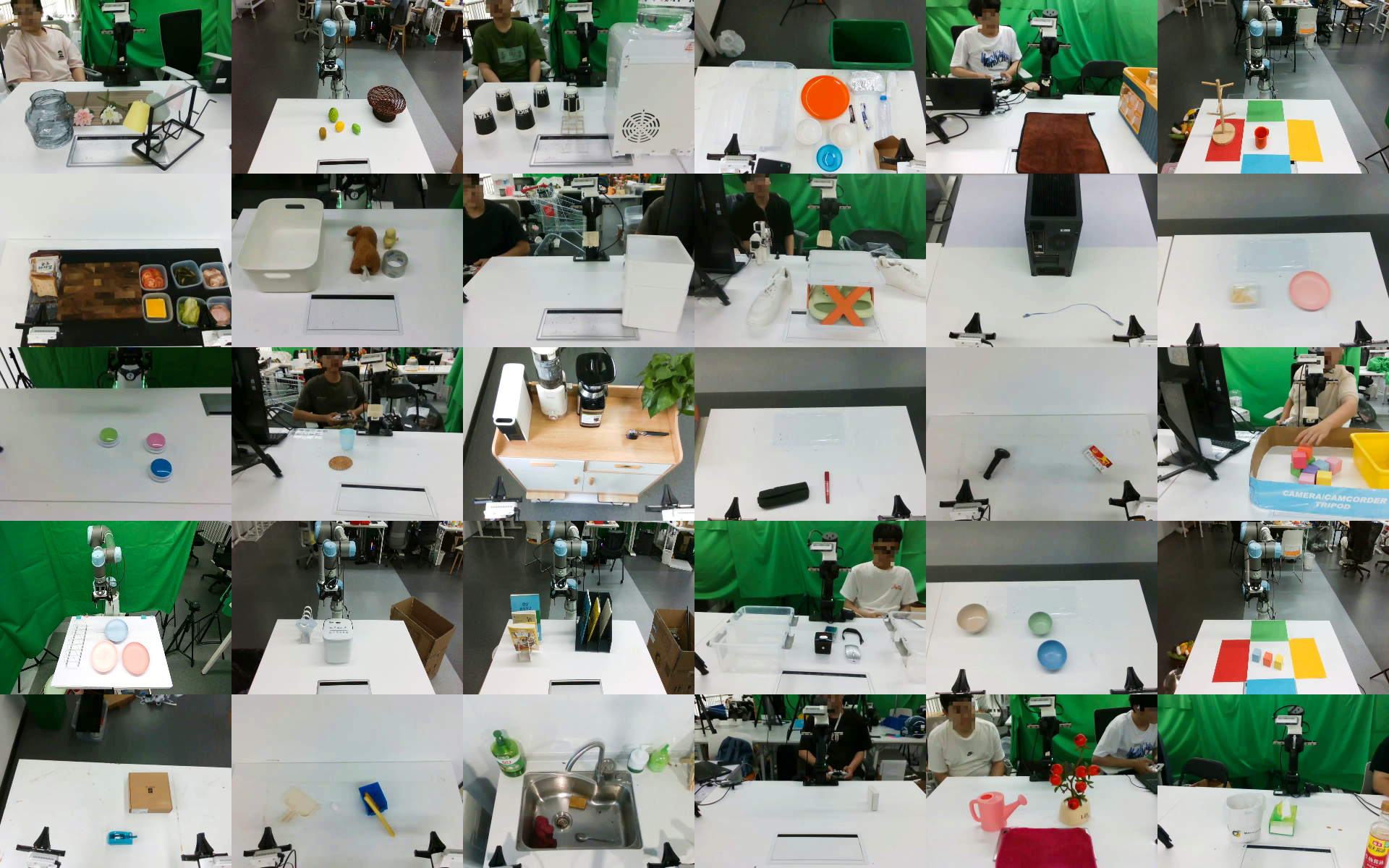 Набор из тридцати задач, предназначенный для тестирования манипуляторов, выявил существенные различия в эффективности различных алгоритмов обучения, при этом модели, дообученные авторами отчета, демонстрируют превосходство над теми, что были дообучены студентами-волонтерами, что указывает на важность квалифицированной тонкой настройки для достижения оптимальных результатов.