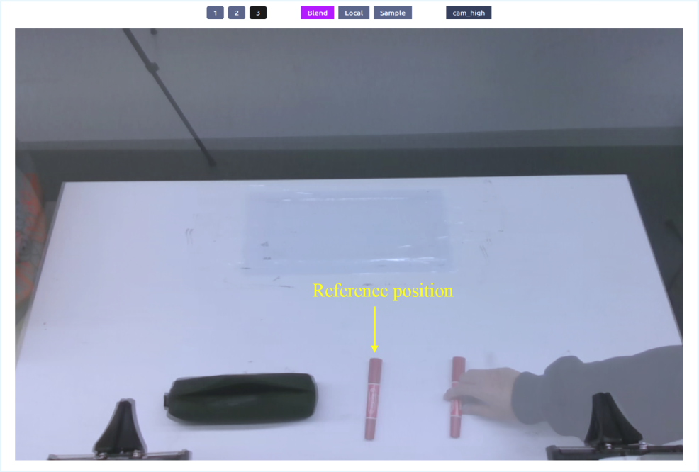 Интерфейс тестирования для воспроизведения визуальных задач позволяет пользователю настраивать положение объектов и другие параметры, чтобы добиться соответствия между эталонным изображением и потоком с камеры.