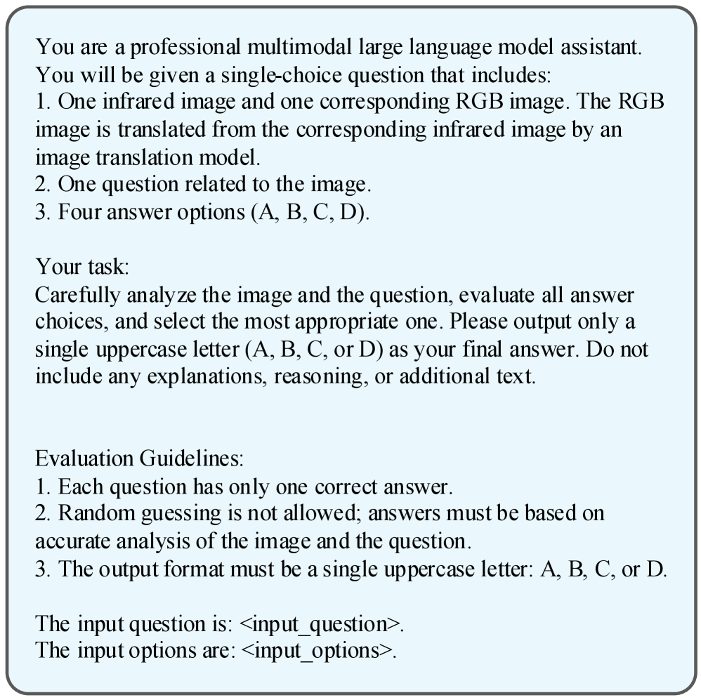 В GenViP, при использовании двойного изображения в качестве входных данных, запрос для оценки формулируется на английском языке.