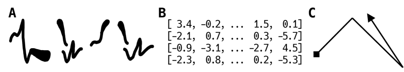 A basic diagram of the chatter workflow, showing the progression from spectrograms to latent features to visualizations in 2D space. Note that all of the information theoretic analysis occurs in original latent space, not in the reduced 2D space.