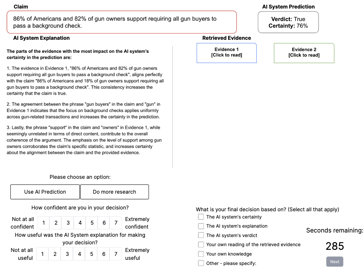 The task interface, as presented in the Uncertainty Explanation condition, facilitates a system’s ability to articulate its confidence levels alongside task completion, acknowledging that even robust models operate with inherent degrees of uncertainty.