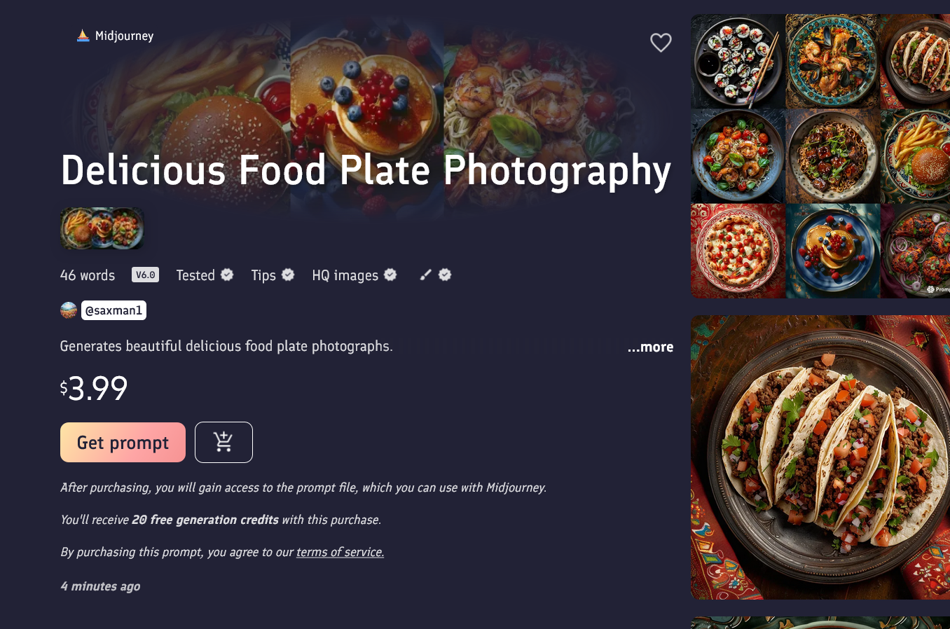 This PromptBase listing demonstrates the commercial availability of prompts designed to generate content in a particular artistic style.