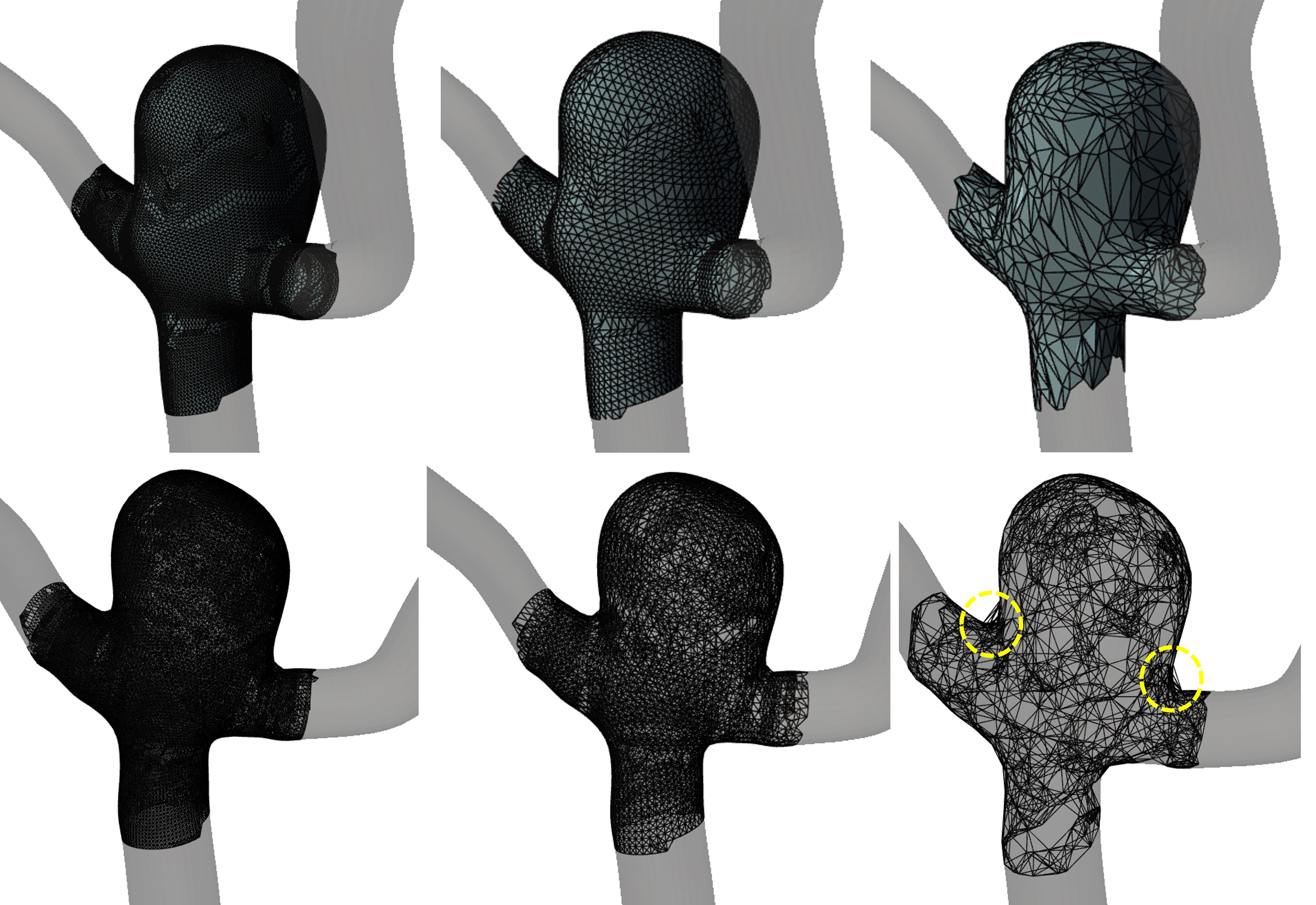 Geometric heat diffusion (GHD) deforms the mesh, with down-sampling used for efficiency, but nearest-neighbor graph construction reveals spurious connections in certain areas.