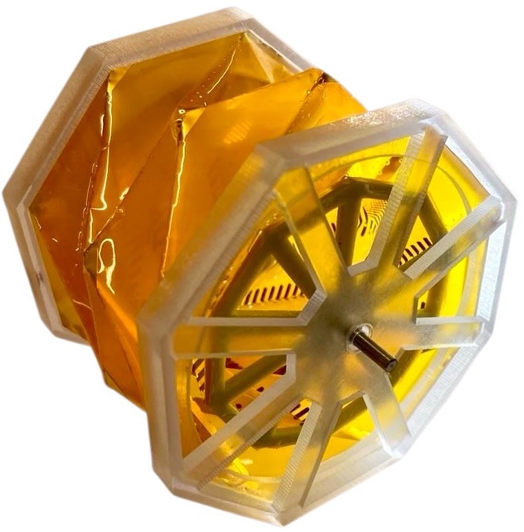 An electrostatic origami motor has been assembled, demonstrating a pathway toward creating micro-scale actuators with foldable, self-assembling designs.
