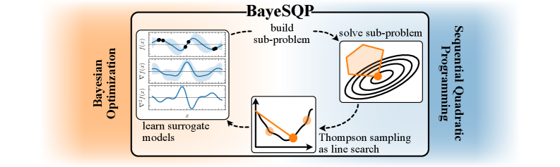 BayeSQP объединяет в себе принципы последовательного квадратичного программирования и байесовской оптимизации, формируя эффективный подход к оптимизации сложных, многомерных функций, для которых неизвестно аналитическое решение.