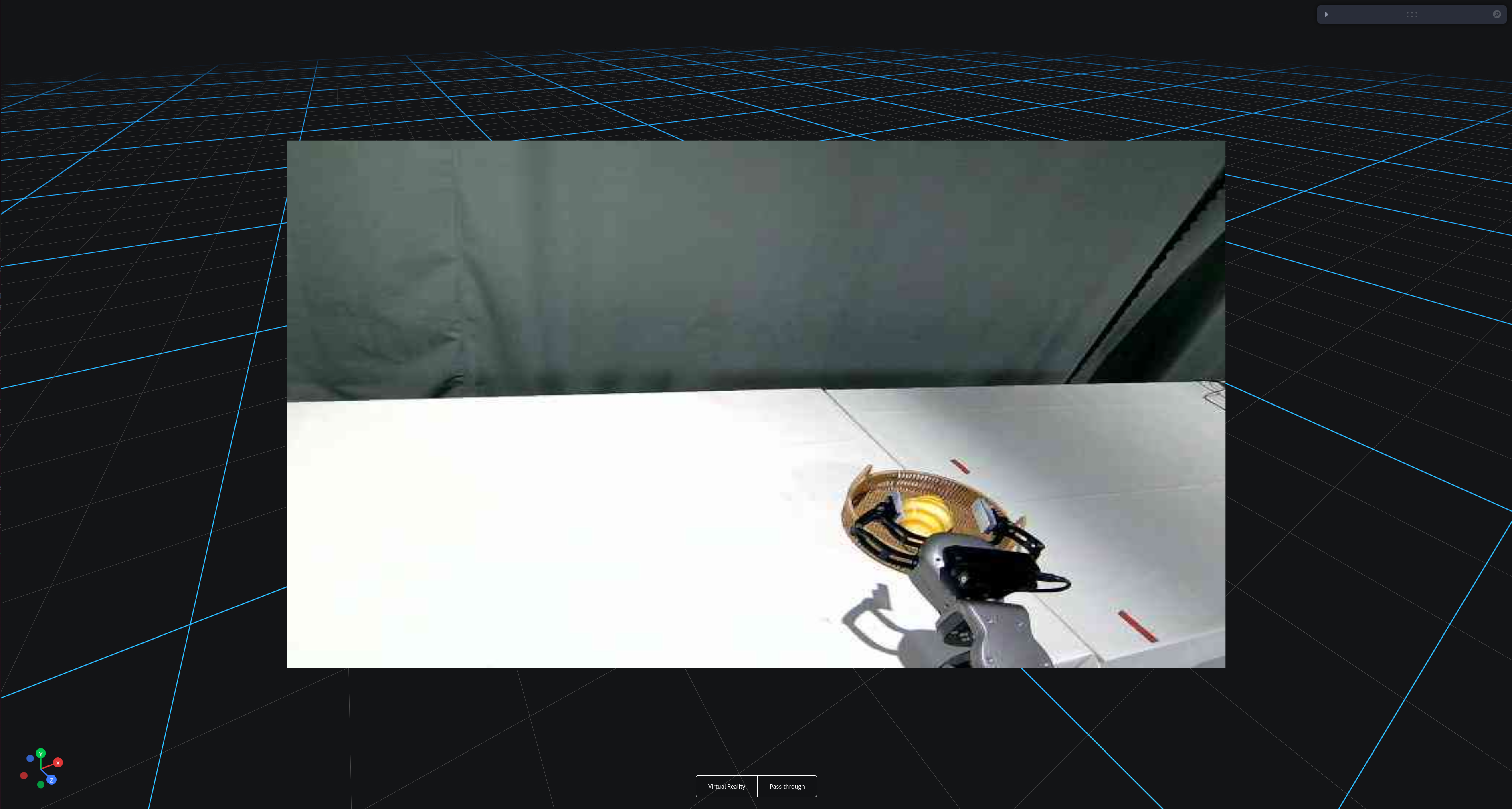 The virtual reality-based teleoperation system provides a user interface for remote control and interaction.