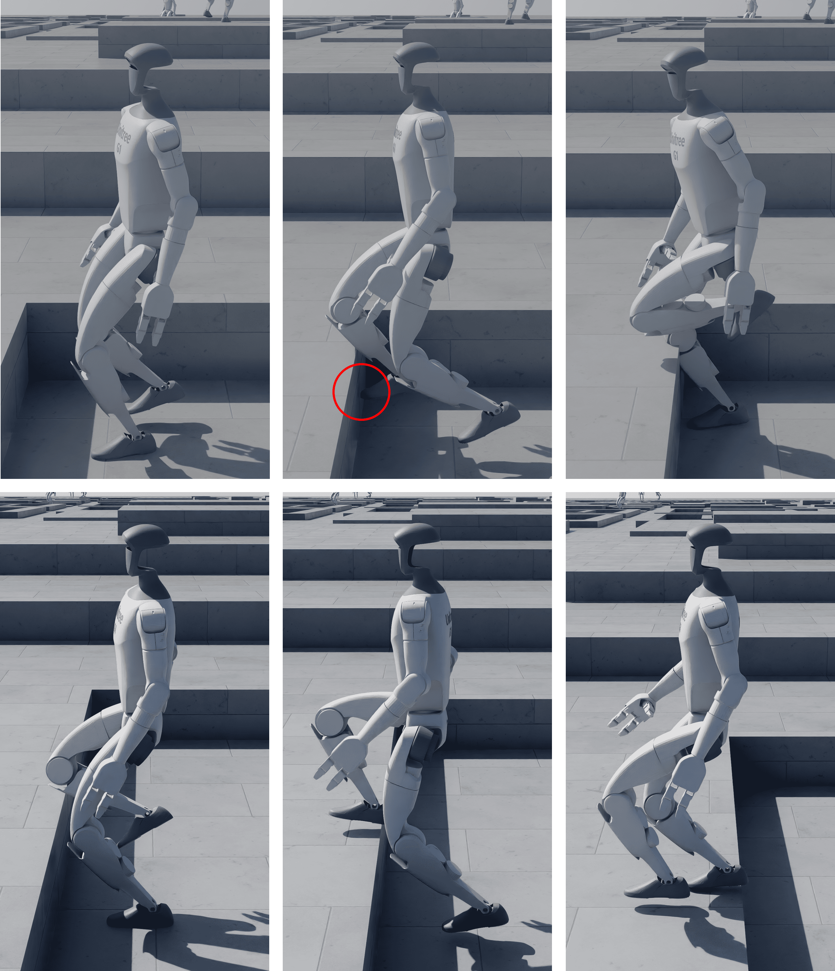 Utilizing a heightmap allows the robot to anticipate terrain changes and preemptively lift its leg, enabling stable locomotion compared to navigating without environmental perception.