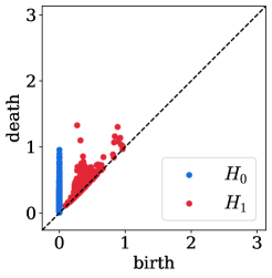 Анализ диффузионной геометрии и устойчивой гомологии демонстрирует, что первое - более устойчиво к шуму и выбросам, чётко выявляя топологию тора даже при небольших возмущениях, в то время как диаграммы устойчивости Виеториса-Рипса, хотя и информативны для чистых данных, более чувствительны к шуму и не отражают топологические особенности при наличии выбросов.