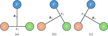 The study defines the kinematic relationships within a three-body system comprised of a [latex]D[/latex] meson, a [latex]D^{\<i>}[/latex] meson, and a [latex]\bar{K}^{\</i>}[/latex] anti-kaon through the use of three distinct Jacobi coordinate sets.