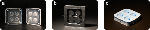 The soft robot was fabricated using a two-part molding process-milling for the actuator and [latex]FDM[/latex] 3D printing for the actuation system-followed by final assembly.